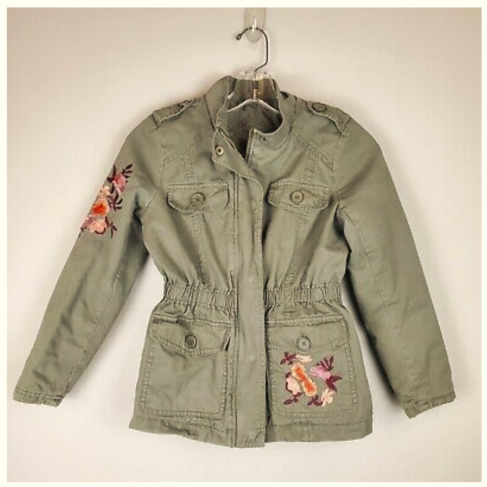 Joujou Olive Green Embroidered Coat